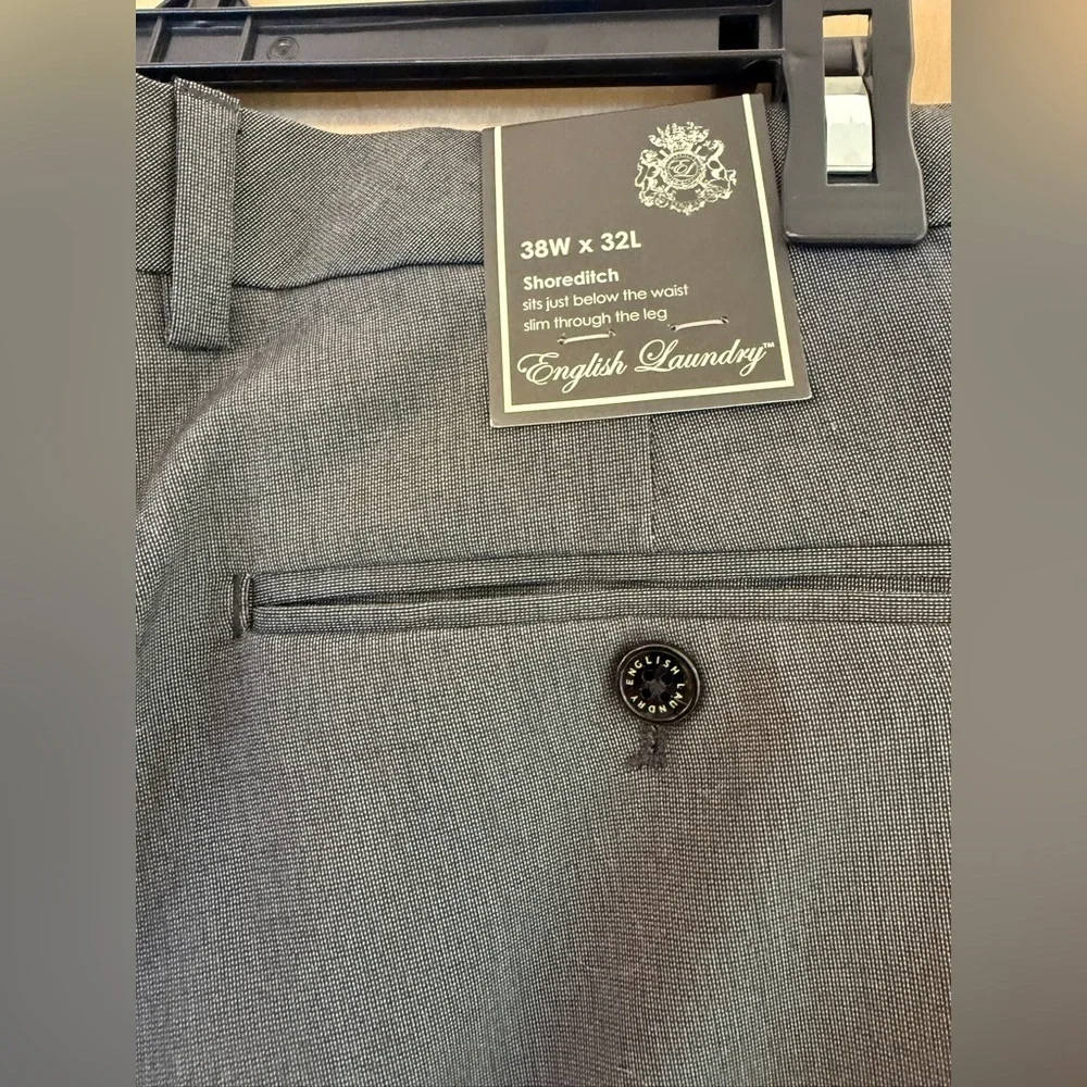 English Laundry Men's Charcoal Dress Pants